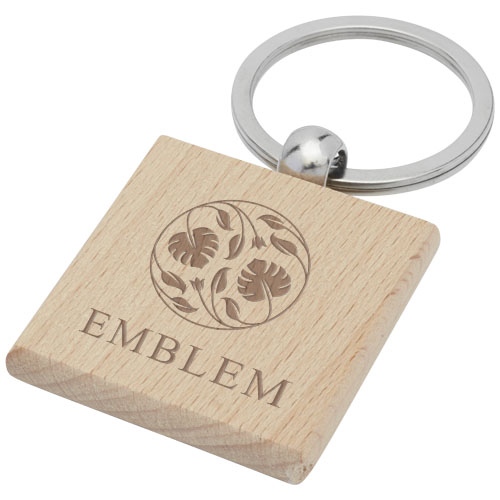 Gioia Beech Wood Squared Keychain