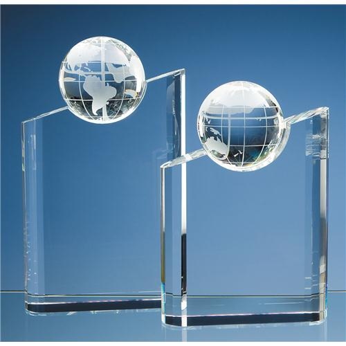 8.5" x 6" x 2" Optic Globe Award