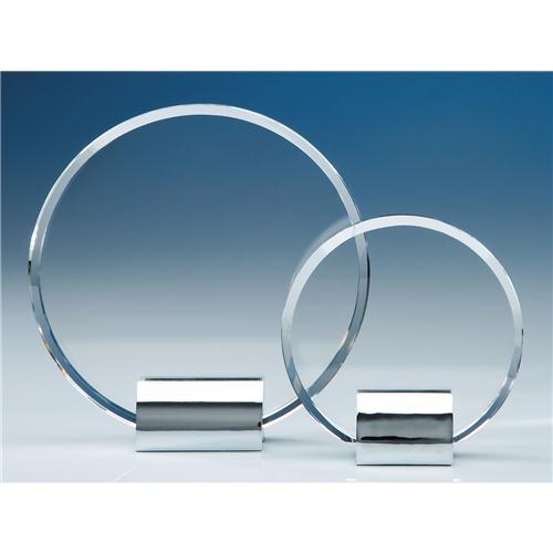20.5cm Optical Crystal Circle Mounted On A Chrome Stand