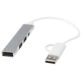 Alkaid 4-port Recycled Aluminium USB-A and Type-C Hub with Dual Input 1