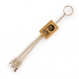 Rectangle Bamboo And Wheat Straw Keyring 3