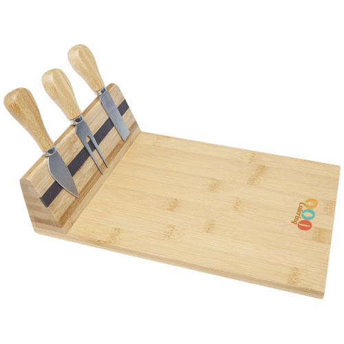 Mancheg Bamboo Magnetic Cheese Board and Tools