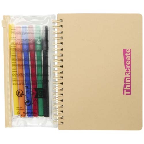 Squiggle B6 Hard Cover Notebook and Markers Set