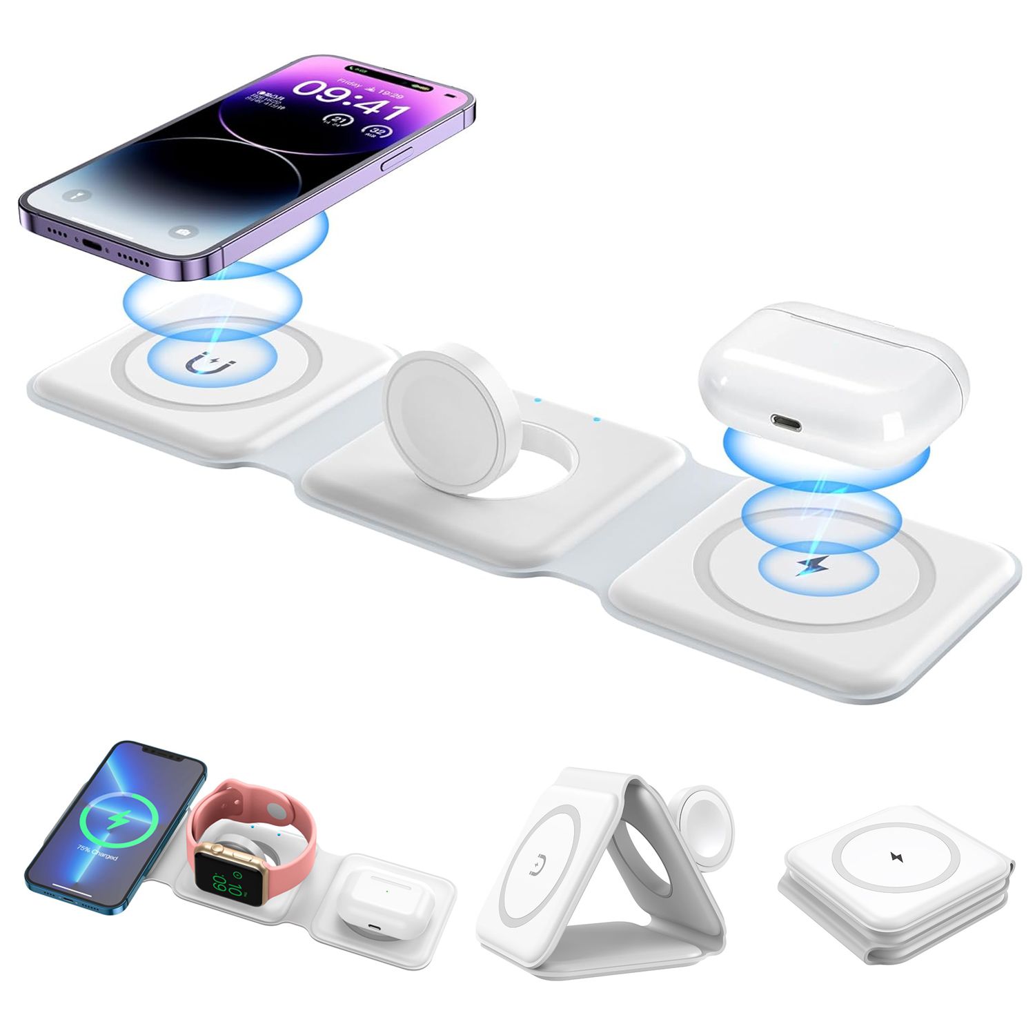 3 in 1 Foldable Wireless Charging Pad