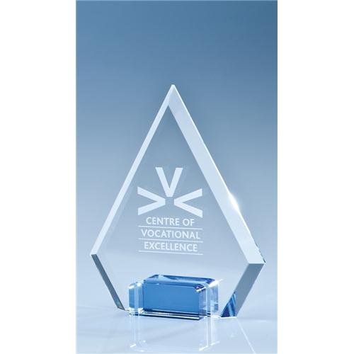 14.5cm Optical Crystal Diamond With Sapphire Blue Base