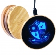 15W Bamboo Wireless Charging Pad with LED 1