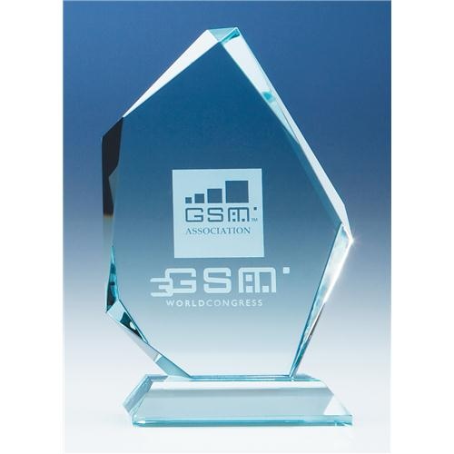 15cm x 9cm Jade Glass Facetted Ice Peak Award