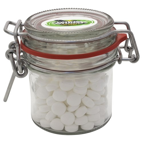 125ml/295gr Glass Jar Filled with Dextrose Mints