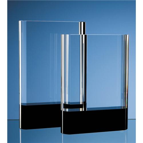 18cm Optical Crystal Rectangle With Onyx Black Base