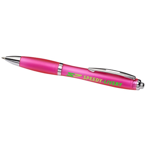 Curvy Ballpoint Pen with Frosted Barrel and Grip