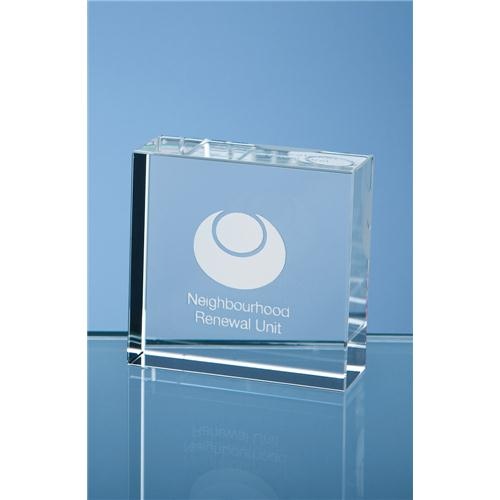 5cm Optical Crystal Square Paperweight 