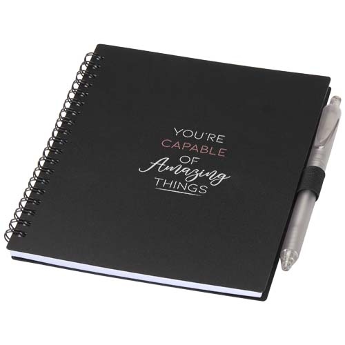 Niove Recycled Plastic Soft Cover Notebook and Ballpoint Pen Set (Blue Ink)
