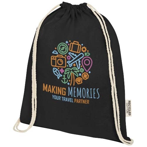 Oregon 140 G/m² GRS Recycled Cotton Drawstring Bag