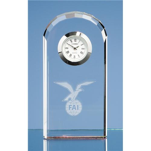 10cm Optical Crystal Bevelled Arch Clock