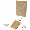 Reel 6-in-1 Retractable Bamboo Key Ring Charging Cable 5
