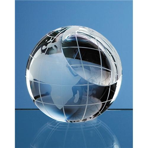 8cm Optical Crystal Globe Paperweight