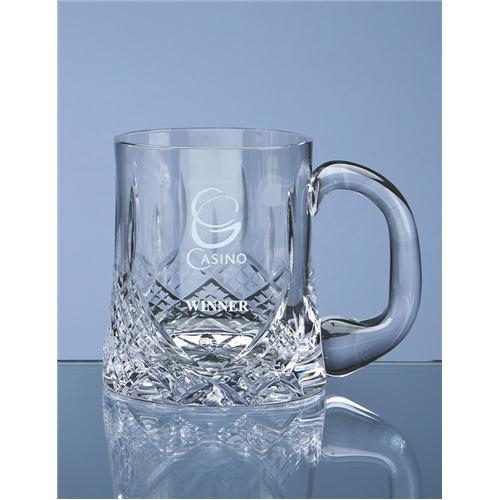 Small 24% Lead Crystal Panel Tankard