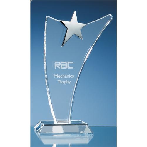 25cm Optic Swoop Award with Silver Star