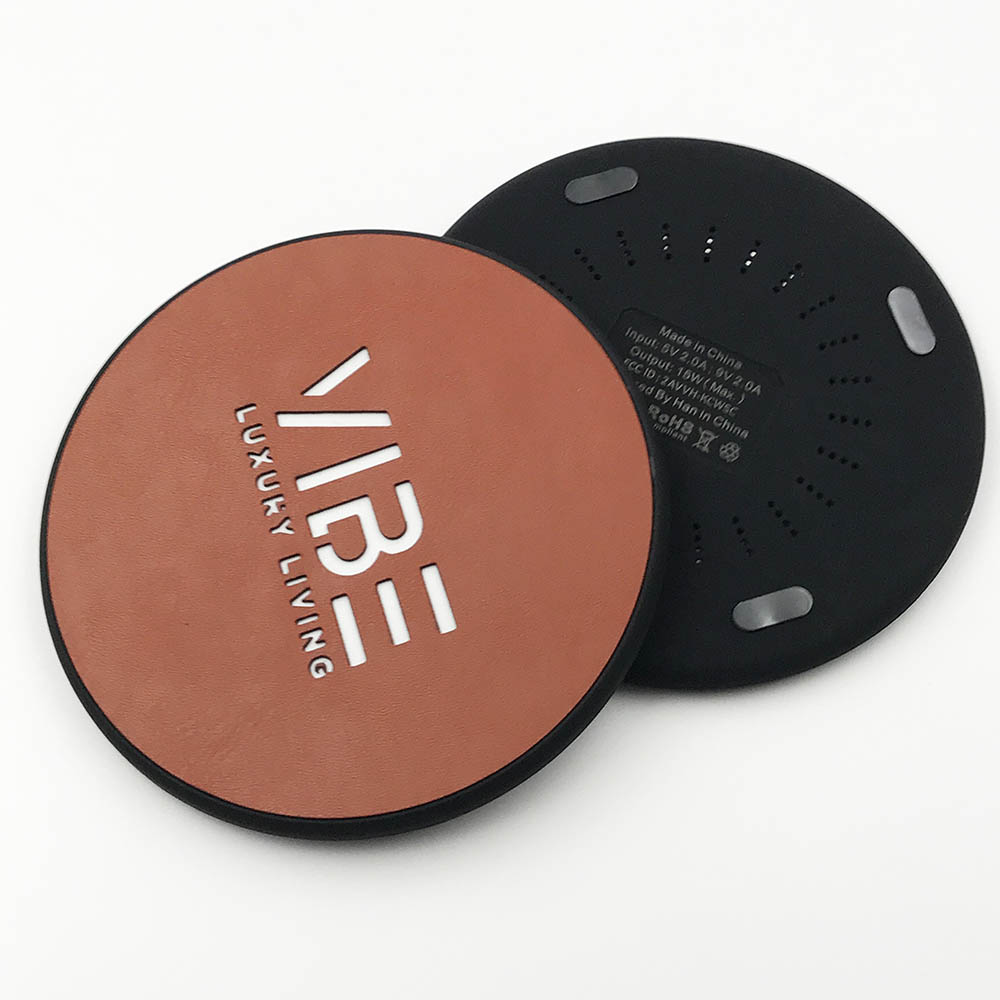 15W Wireless Charging Pad with Leather