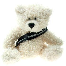 15 cm Snowy Beanie Bear with Sash