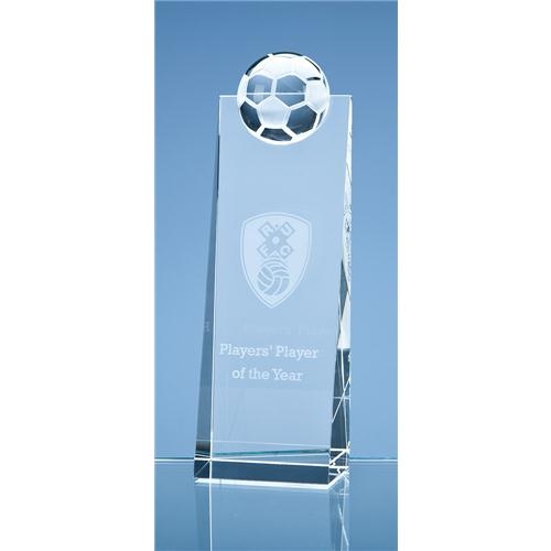 21cm Optical Crystal Football Rectangle Award