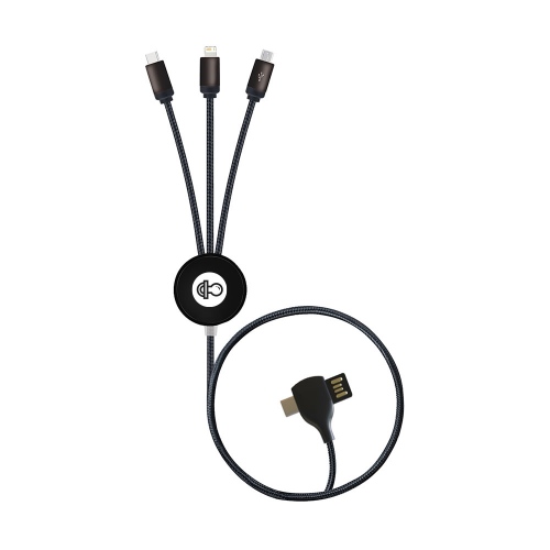 3 in 1 Multi Charging RPET Cable with LED Logo