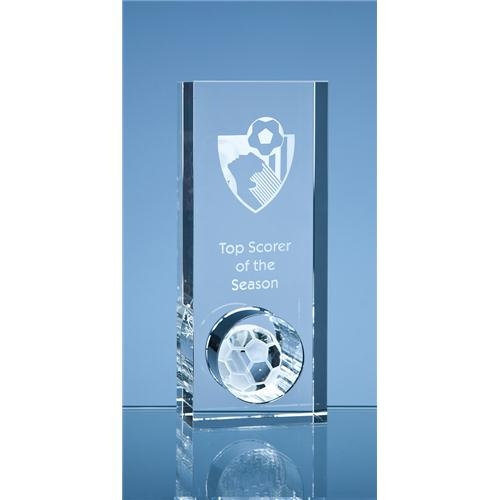 20cm Optical Crystal Football Hole Award