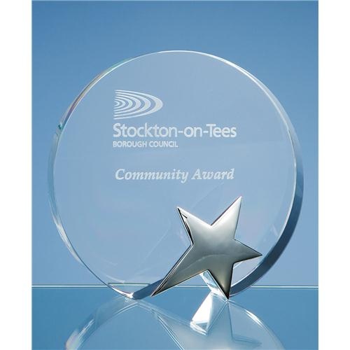 15cm Optic Circle Award with Silver Star