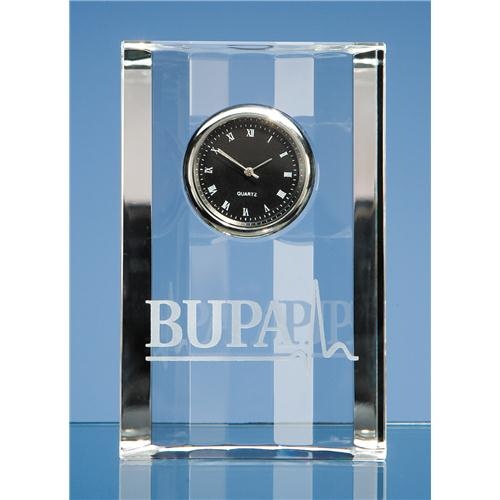 11cm Optical Crystal Scalloped Clock