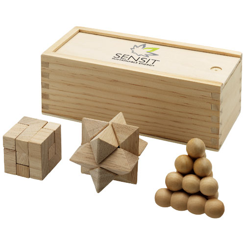 Brainiac 3-piece Wooden Brain Teaser Set