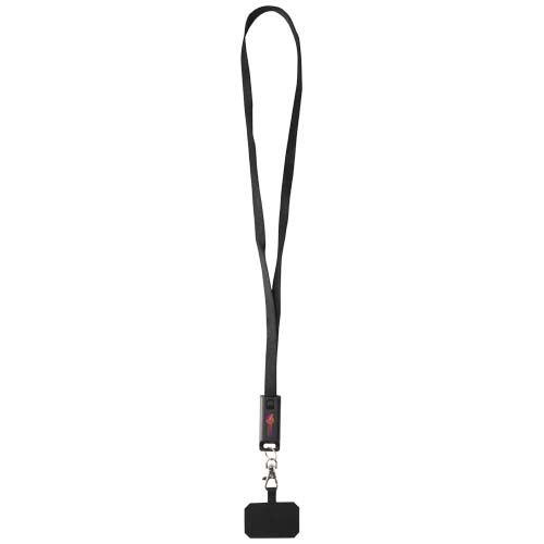 Franz Recycled Plastic Smartphone Lanyard with Built-in Data Sync and 65W Fast Charge 5-in-1 Cable