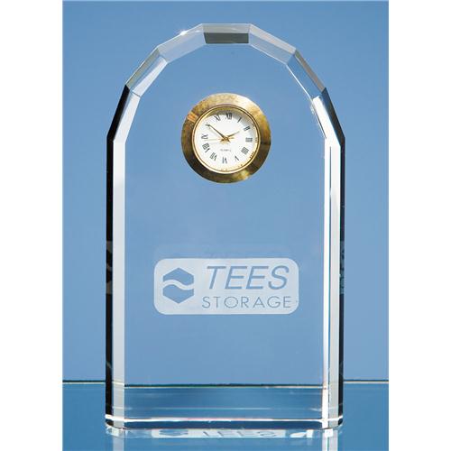 13cm Optical Crystal Bevelled Arch Clock