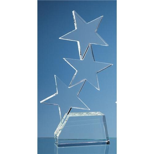 28cm Optical Crystal Triple Rising Star Award