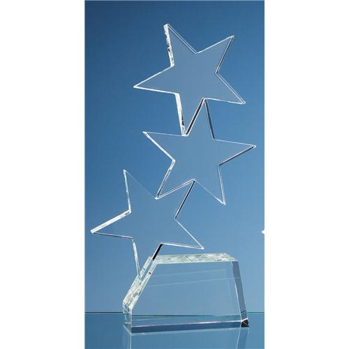 28cm Optical Crystal Triple Rising Star Award