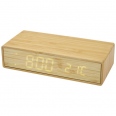 Minata Bamboo Wireless Charger with Clock 1