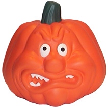 Angry Face Pumpkin Stress Toy