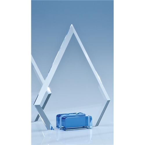 16cm Optical Crystal Diamond With Sapphire Blue Base