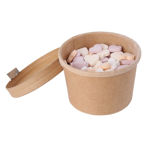 Biobrand Kraft Cardboard Tub (240ml) Sugar Hearts