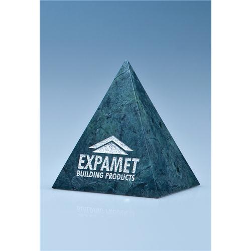 10cm Green Marble 4 Sided Pyramid Award