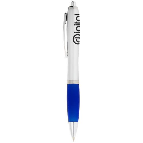 Nash Ballpoint Pen with Silver Barrel and Coloured Grip