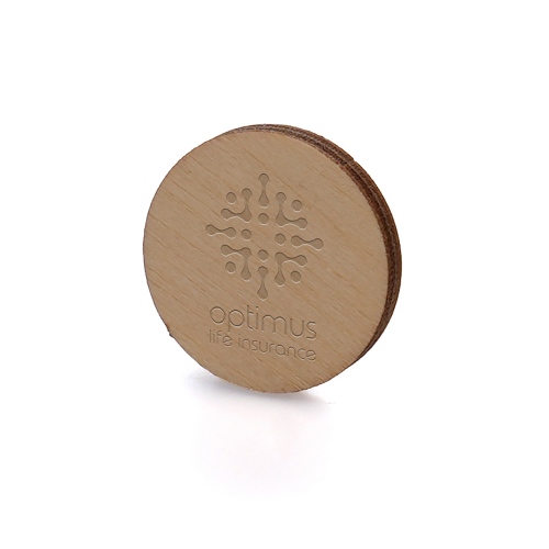 Small Round Wooden Badge