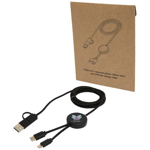 Citala 5-in-1 Recycled Plastic 150 cm Data Sync and 27W Fast Charge Cable