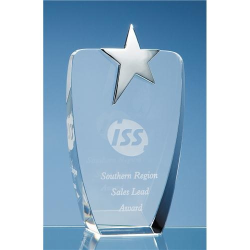 19.5cm Optic Oval Award With Silver Star
