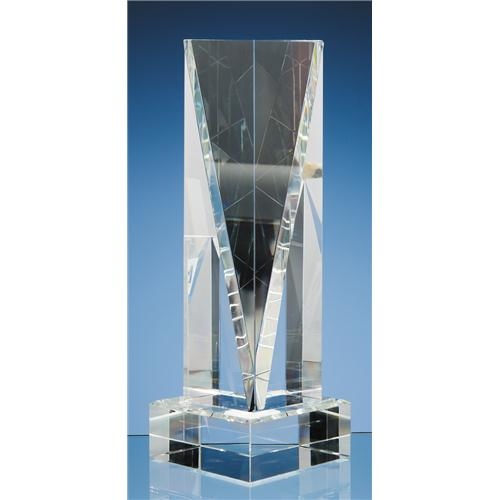 25.5cm Optical Crystal Facet Rectangle Award