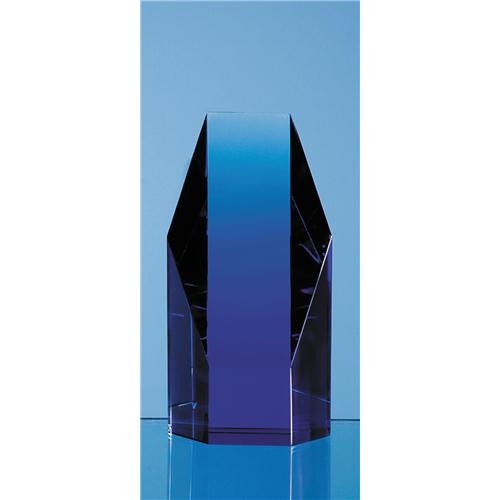 12.5cm Sapphire Blue Optic Hexagon Award