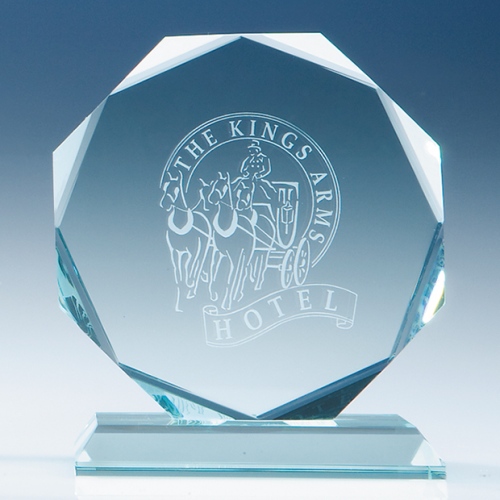 8" Irregular Award, 15 mm Jade Glass