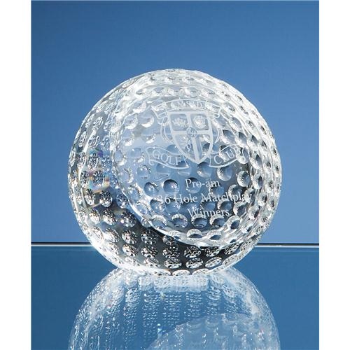 8cm Optical Crystal Golf Ball Paperweight