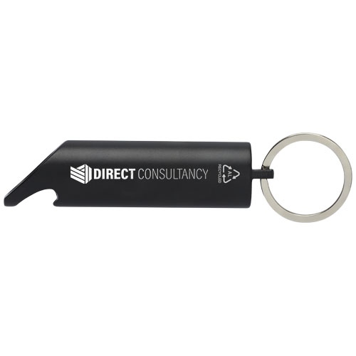 Flare RCS Recycled Aluminium IPX LED Light and Bottle Opener with Keychain