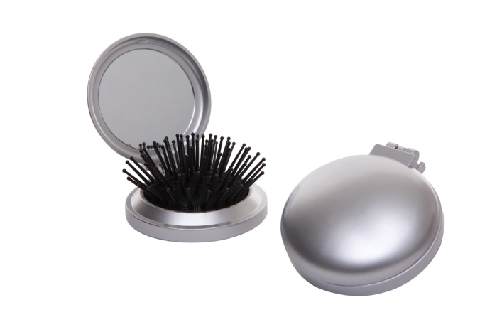 Silver Folding Hairbrush