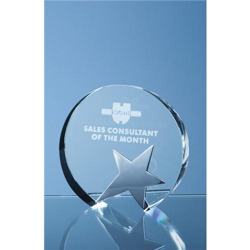 12cm Optic Circle Award With Silver Star